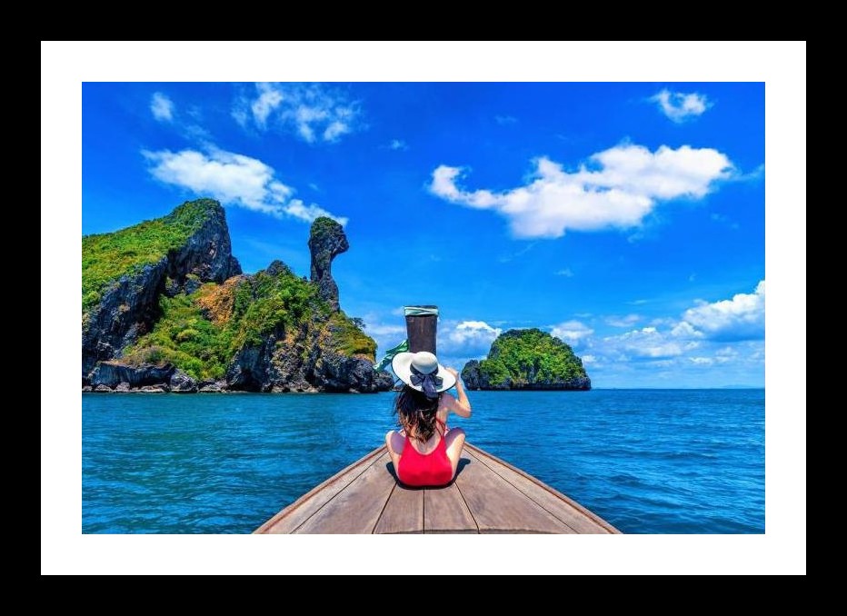 Island Paradise: Hopping Through Turquoise Dreams. Wall Art, Interior Accents, Framing Solutions, Residential/Commercial Decor, Premium Gifts | Size: 8 x 12 inches