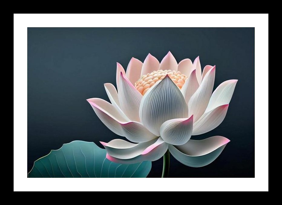 Serene Lotus Bloom: Captivating Wall Art for Elegant Spaces. Wall Art, Interior Accents, Framing Solutions, Residential/Commercial Decor, Premium Gifts | Size: 8 x 12 inches