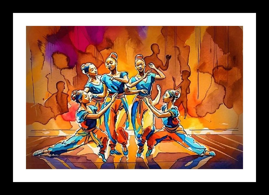 Five Dancers in Sync: A Stunning Portrait of Motion. Wall Art, Interior Accents, Framing Solutions, Residential/Commercial Decor, Premium Gifts | Size: 8 x 12 inches