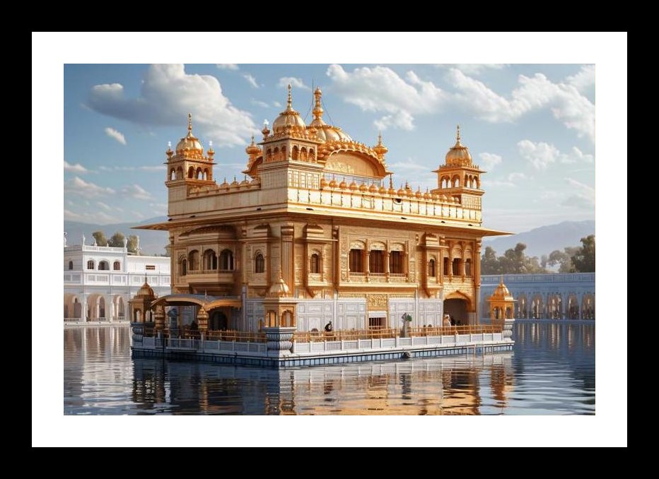 Golden Temple Amritsar Reflection: Serene Beauty Captured Wall Art, Interior Accents, Framing Solutions, Residential/Commercial Decor, Premium Gifts | Size: 8 x 12 inches