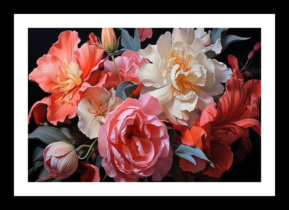 Coral & Cream Floral Bloom - Stunning Wall Art. Wall Art, Interior Accents, Framing Solutions, Residential/Commercial Decor, Premium Gifts | Size: 8 x 12 inches