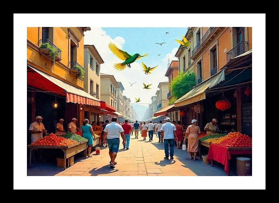 City Market Portrait: Vibrant Fruits & Veggies. Photo Frame With Photo, Wall Hanging Art, Wall Decor, Home Decor, Picture Frame | Size: 8 x 12 inches