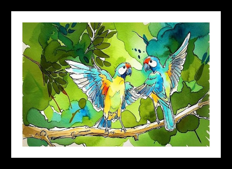 Vibrant Macaw Portrait - Lush Landscape Wall Art, Interior Accents, Framing Solutions, Residential/Commercial Decor, Premium Gifts | Size: 8 x 12 inches