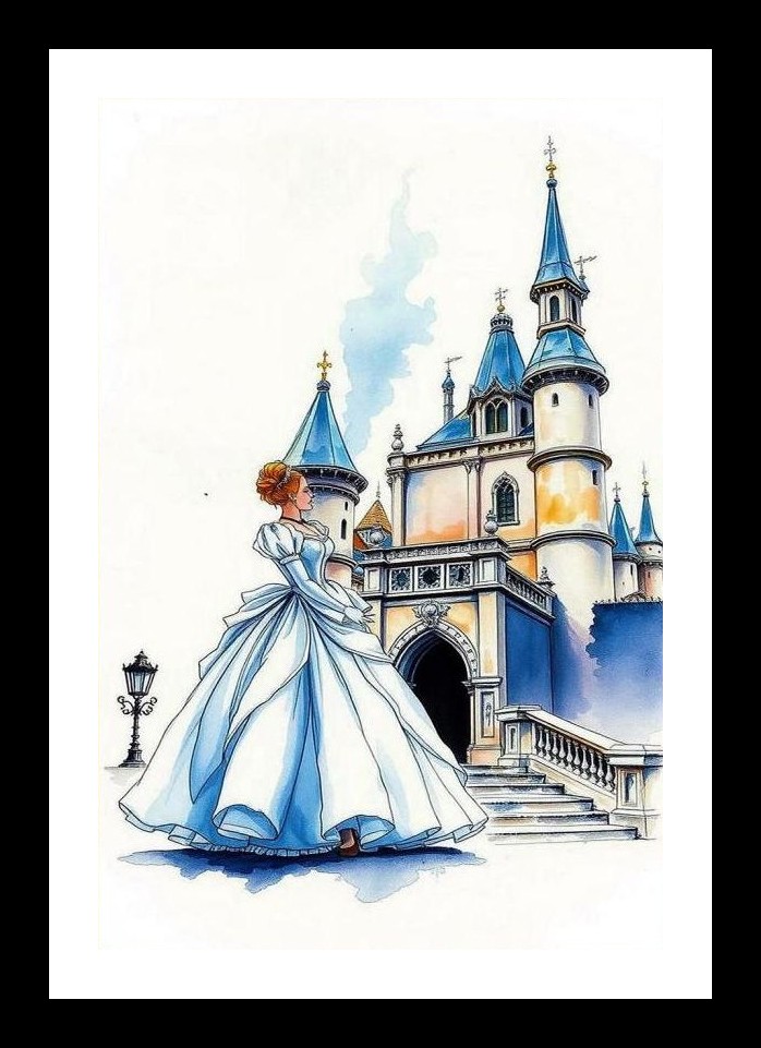 Enchanted Princess: Castle Dreams Art. Wall Art, Interior Accents, Framing Solutions, Residential/Commercial Decor, Premium Gifts | Size: 8 x 12 inches