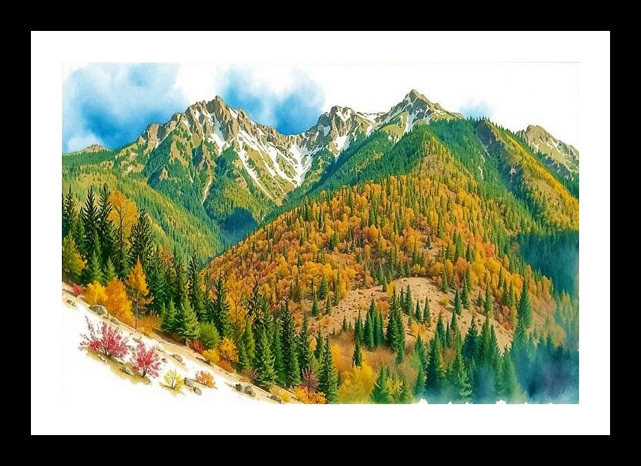 Majestic Mountain Landscape Portrait - Breathtaking Wall Art Photo Frame With Photo, Wall Hanging Art, Wall Decor, Home Decor, Picture Frame | Size: 8 x 12 inches