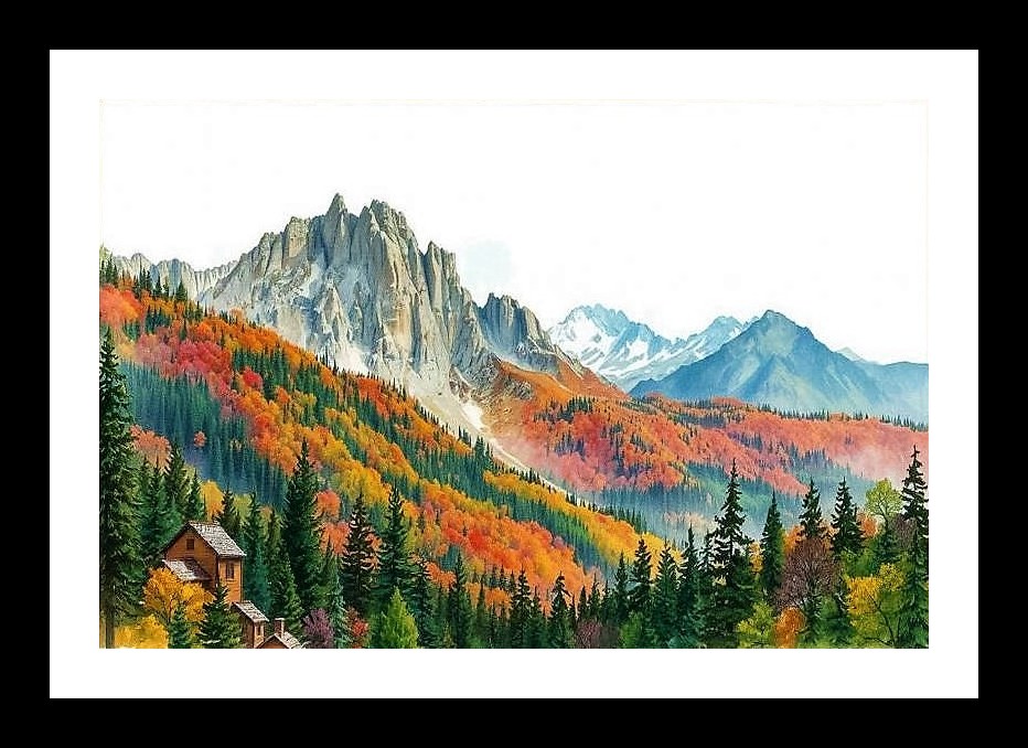 Majestic Mountain Landscape Portrait - Stunning Home & Office Art Photo Frame With Photo, Wall Hanging Art, Wall Decor, Home Decor, Picture Frame | Size: 8 x 12 inches