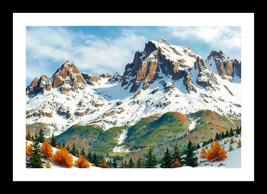 Winter Majesty: Mountain Peak Portrait Photo Frame With Photo, Wall Hanging Art, Wall Decor, Home Decor, Picture Frame | Size: 8 x 12 inches