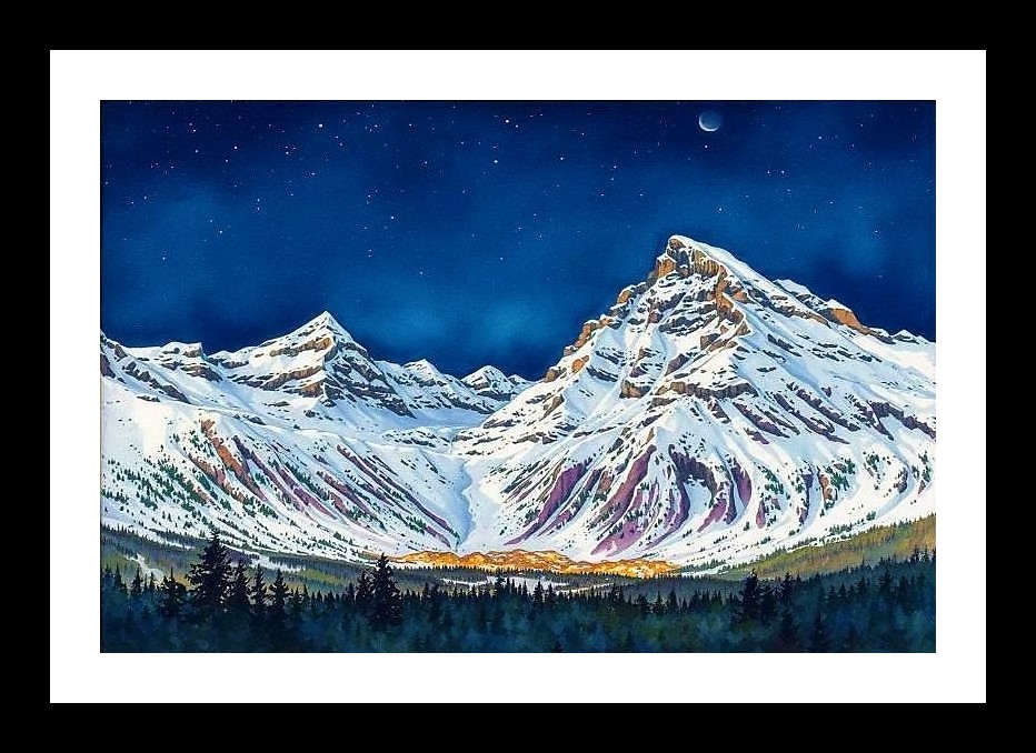 Starry Night Peaks: Hidden Valley Portrait Art Wall Art, Interior Accents, Framing Solutions, Residential/Commercial Decor, Premium Gifts | Size: 8 x 12 inches