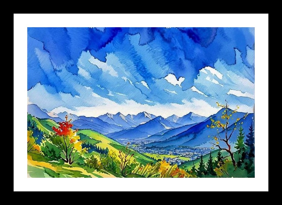 Autumn Vista: Mountain Valley Portrait Wall Art, Interior Accents, Framing Solutions, Residential/Commercial Decor, Premium Gifts | Size: 8 x 12 inches