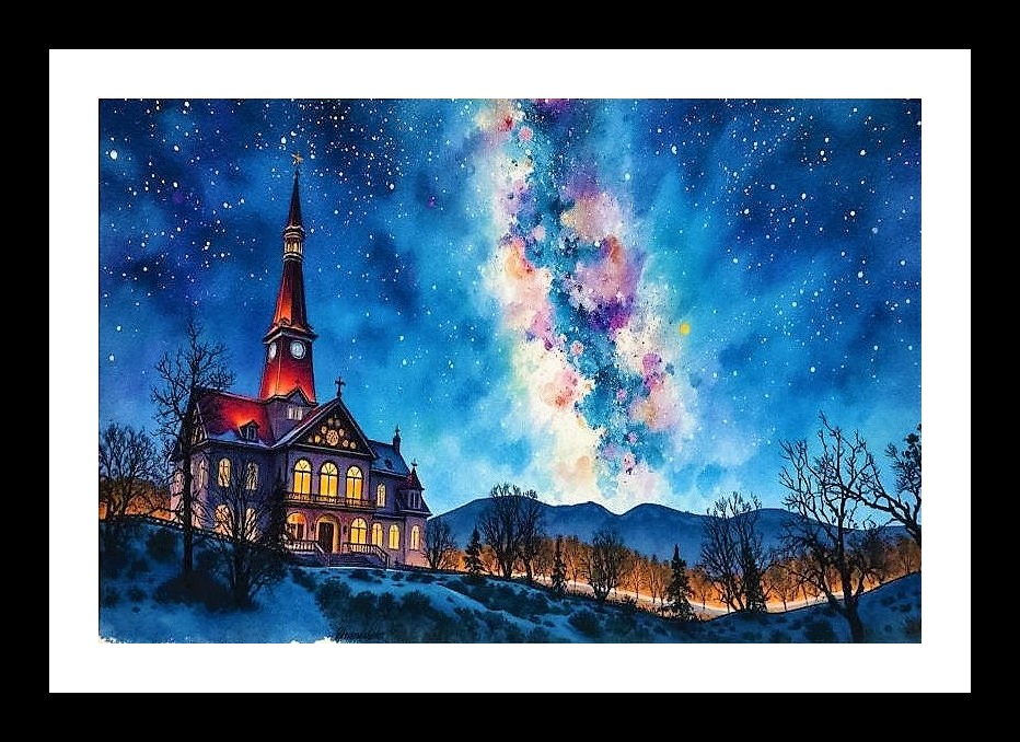 Sunset Country Home Portrait - Colorful Sky Art Wall Art, Interior Accents, Framing Solutions, Residential/Commercial Decor, Premium Gifts | Size: 8 x 12 inches