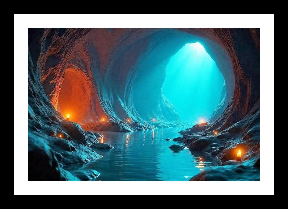 Ethereal Glow: Enchanted River Photo Wall Art, Interior Accents, Framing Solutions, Residential/Commercial Decor, Premium Gifts | Size: 8 x 12 inches
