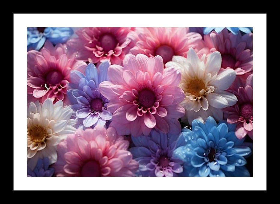 Dew-Kissed Pastel Chrysanthemums: Radiant Floral Beauty Wall Art, Interior Accents, Framing Solutions, Residential/Commercial Decor, Premium Gifts | Size: 8 x 12 inches