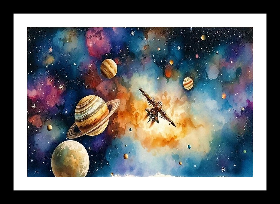 Cosmic Voyager: A Stunning Space Portrait. Wall Art, Interior Accents, Framing Solutions, Residential/Commercial Decor, Premium Gifts | Size: 8 x 12 inches